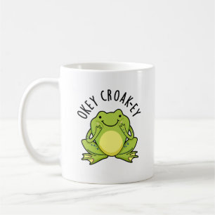 Okey Croak-ey Funny Frog Pun Kaffemugg