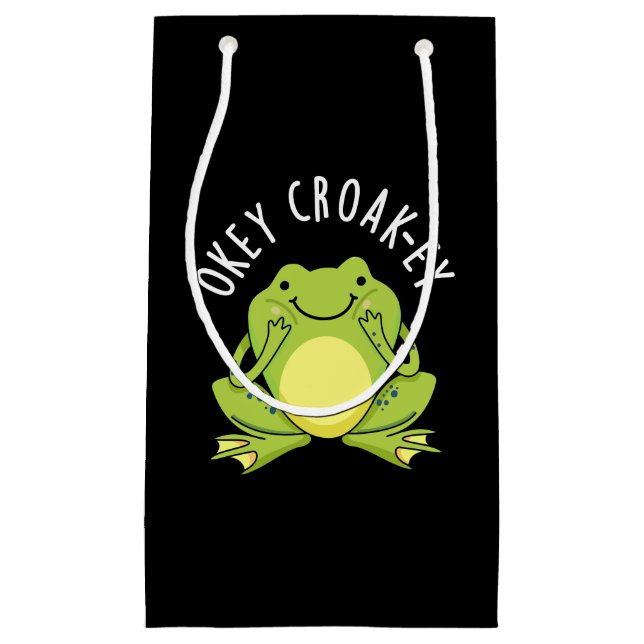 Okey Croak-ey Funny Frog Pun Mörk BG (Framsidan)