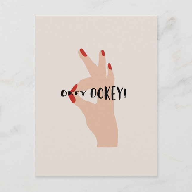 Okey Dokey #linjedkonst #digitalkonst Vykort (Framsida)