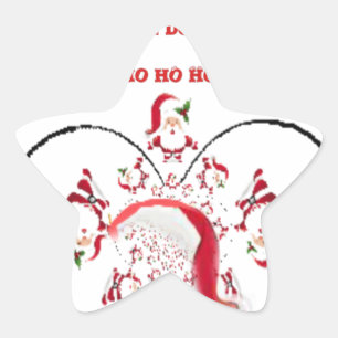 Oki Dokie Santa! Stjärnformat Klistermärke
