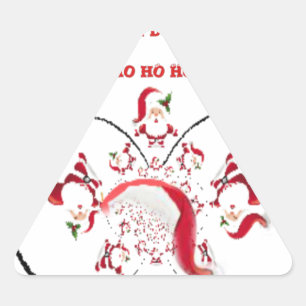 Oki Dokie Santa! Triangelformat Klistermärke