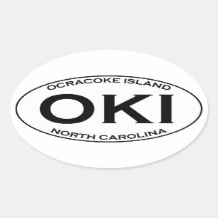 OKI - Logotyp för Ocracoke öOval Ovalt Klistermärke