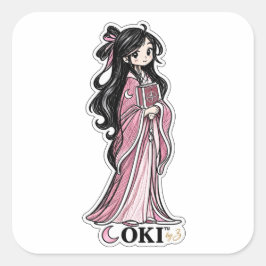OKI™ | Moon Girl Original Karaktärsdekal Fyrkantigt Klistermärke