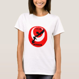 Okinawa Flagga och Karta Design. Dam-Shirt T Shirt
