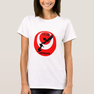 Okinawa Flagga och Karta Design. Dam-Shirt T Shirt