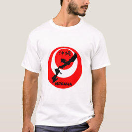 Okinawa Flagga och Karta Design T Shirt