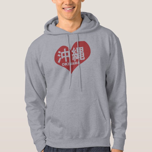 Okinawa hjärta Hoody Sweatshirt Med Luva (Framsida)
