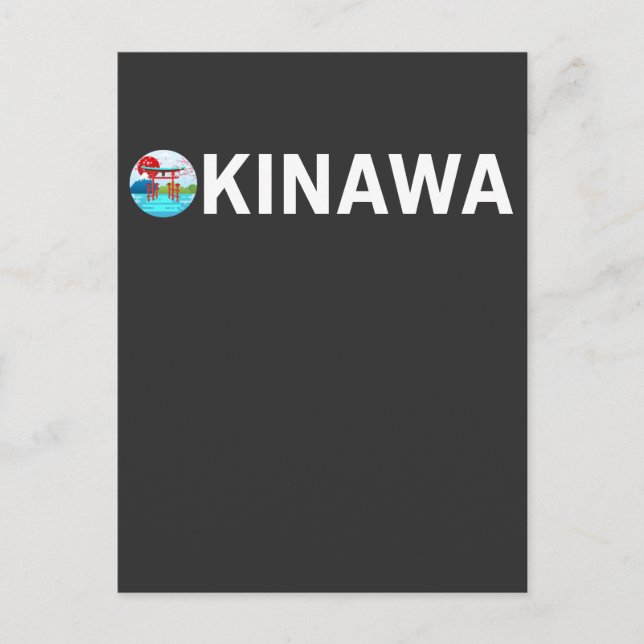 Okinawa Japan Art Japansk Cherry-Blommar Vykort (Framsida)