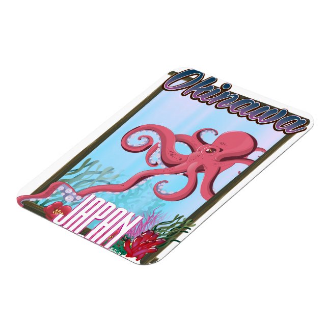 Okinawa Japan Bläckfisk resaffisch Magnet (Vänstra Sidan)