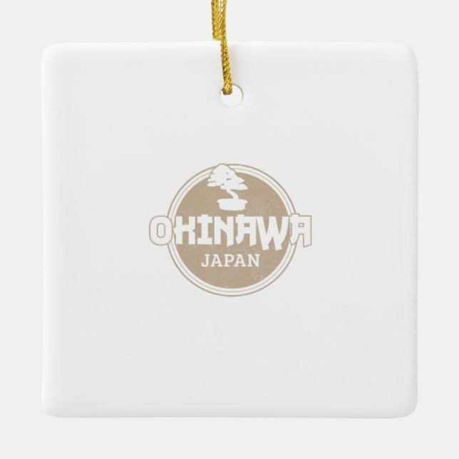 Okinawa Japan Bonsai Japansk Bonsai Master Manar Julgransprydnad Keramik (Framsida)