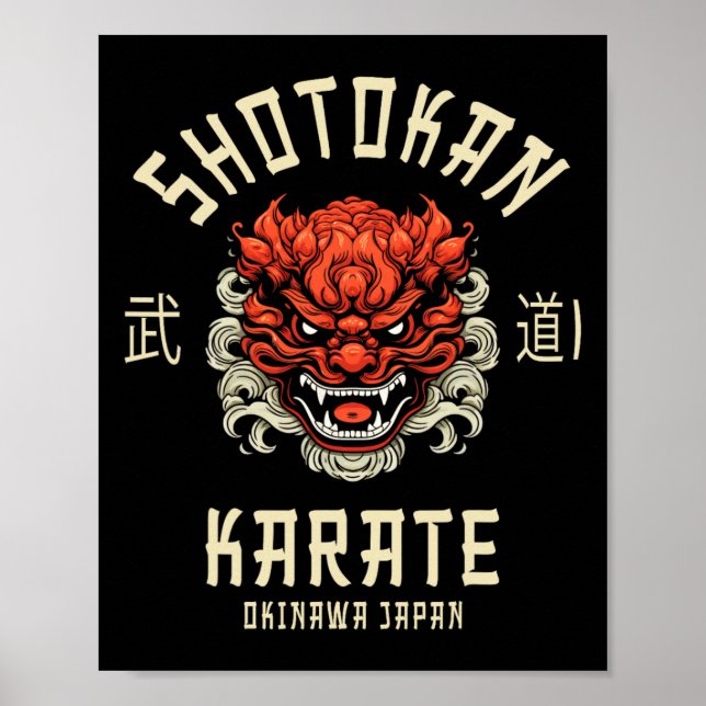 Okinawa Japan Dojo Shotokan Karate Poster (Framsidan)