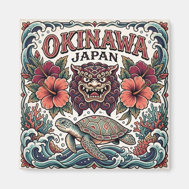 Okinawa Japan Magnet (Framsidan)