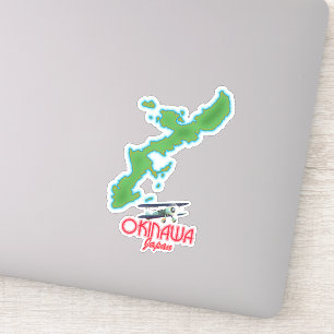 Okinawa Japan rese karta Klistermärken