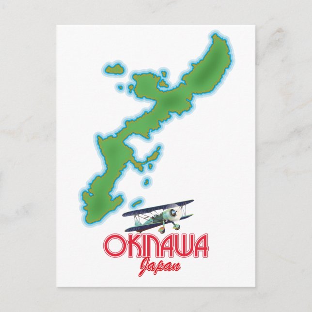 Okinawa Japan rese karta Vykort (Framsida)