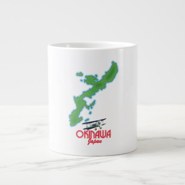 Okinawa Japan reser karta Jumbo Mugg (Framsidan)