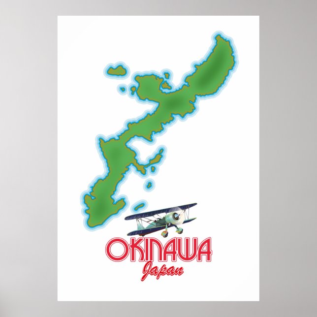 Okinawa Japan reser karta Poster (Framsidan)