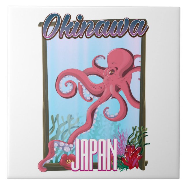 Okinawa Japan Squid-reseaffisch Kakelplatta (Framsidan)