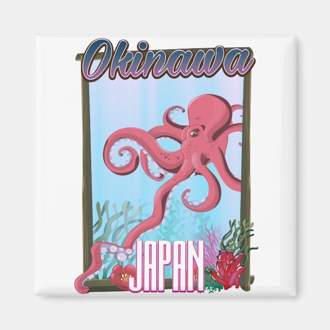Okinawa Japan Squid-reseaffisch Magnet (Framsidan)