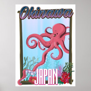 Okinawa Japan Squid-reseaffisch Poster