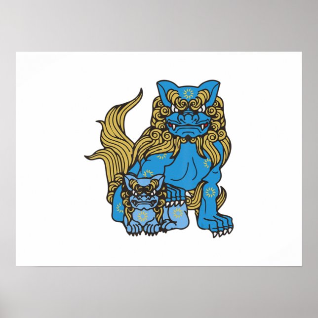 Okinawa Japan Uchinanchu Shisa Hund Ryukyu Island  Poster (Framsidan)