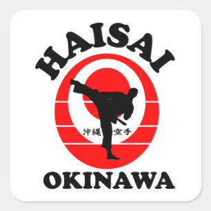 Okinawa Karate Haisai Sticker Fyrkantigt Klistermärke