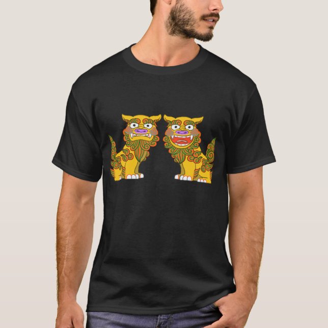 Okinawa Shisa Tigers  T Shirt (Framsida)