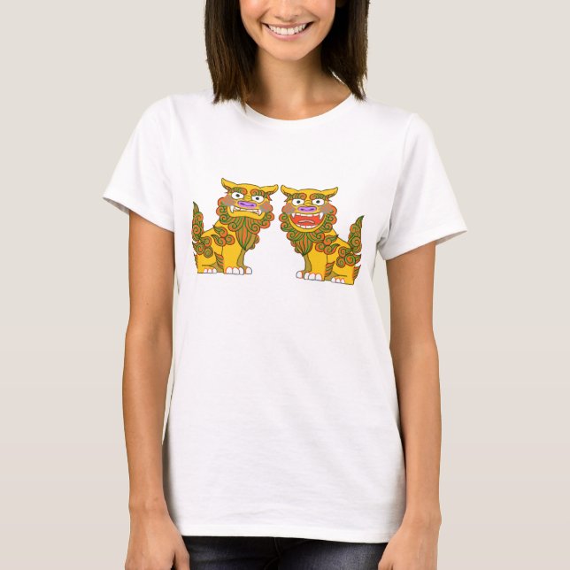 Okinawa Shisa Tigers  T Shirt (Framsida)
