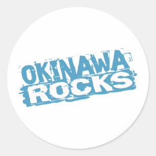 Okinawa Sten Sticker Runt Klistermärke