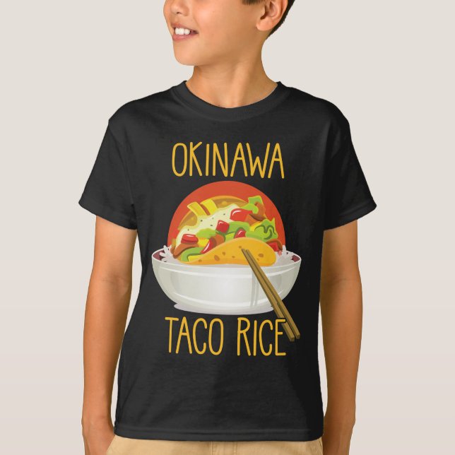 Okinawa Taco Ris japanska köket Japan Foodie T Shirt (Framsida)
