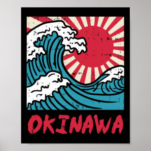 Okinawa Underbar Wave Kanigawa Japan Japansk marti Poster