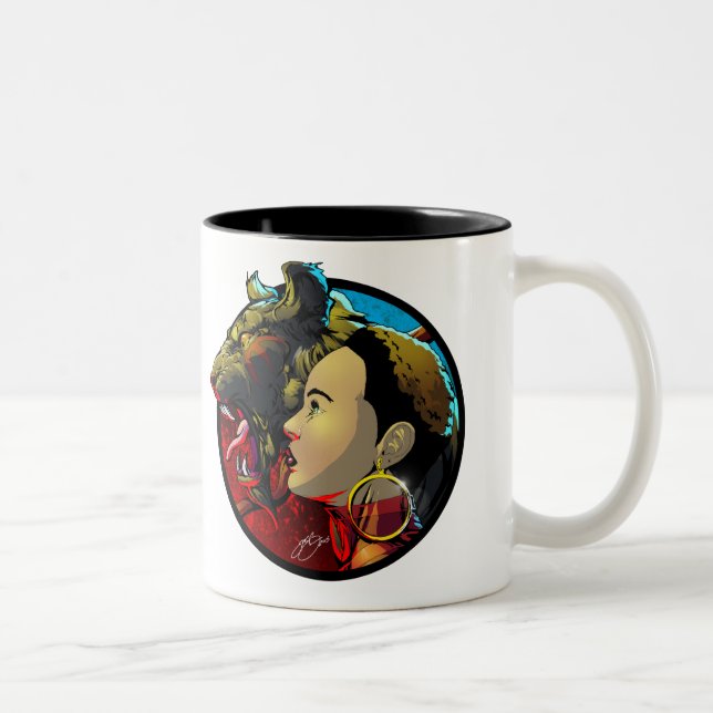 Okira med den älsklings- muggen Två-Tonad mugg (Höger)