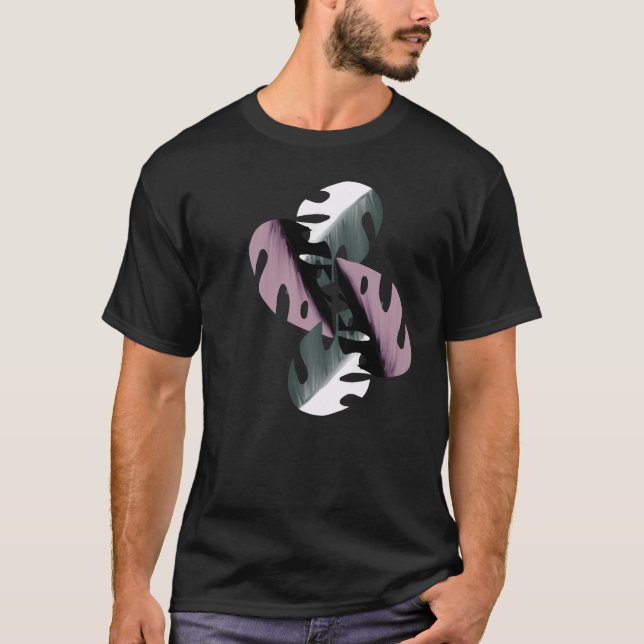 Okläckta Monstera Krukväxter Växt Rosa T Shirt (Framsida)
