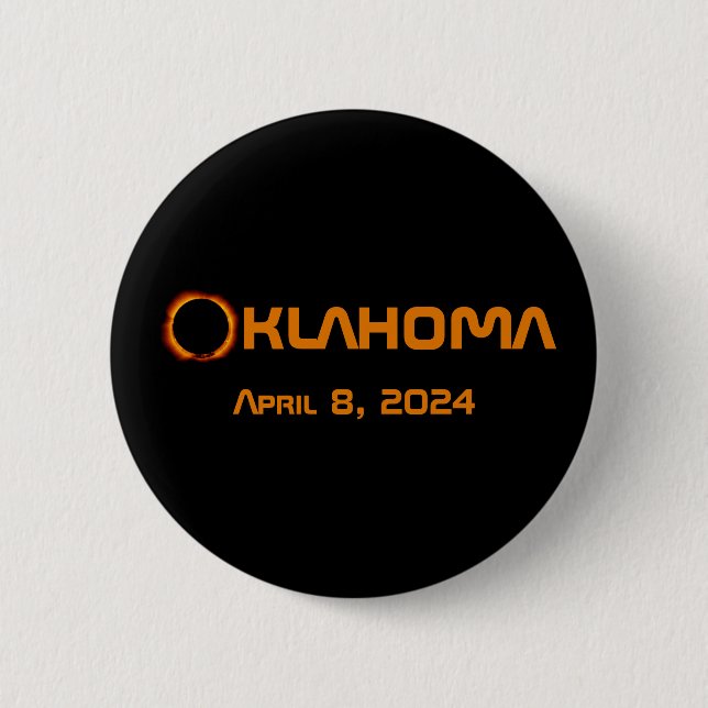 Oklahoma 2024 Total Solar Eclipse Knapp (Framsida)