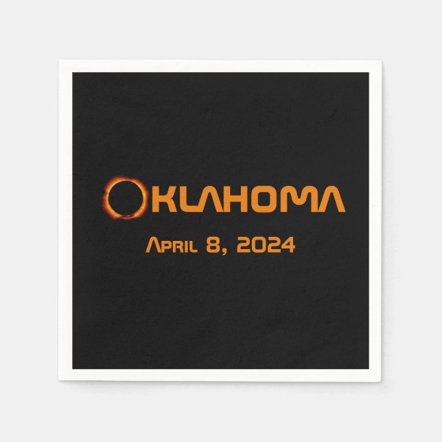 Oklahoma 2024 Total Solar Eclipse Pappersservett (Framsidan)