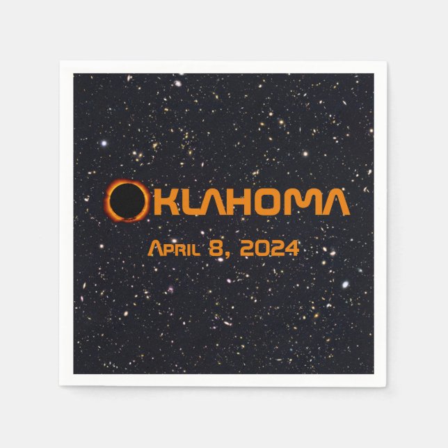 Oklahoma 2024 Total Solar Eclipse Pappersservett (Framsidan)