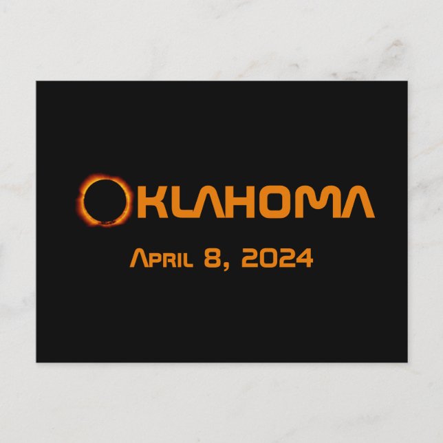 Oklahoma 2024 Total Solar Eclipse Vykort (Framsida)