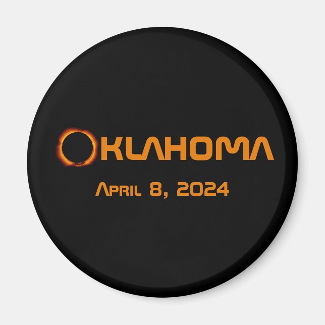 Oklahoma 2024 total solförmörkelse  magnet (Framsidan)