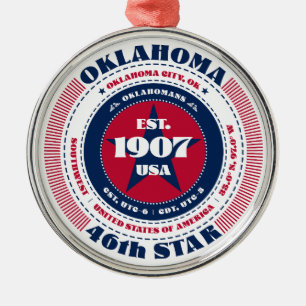Oklahoma 46:e statliga julprydnaden julgransprydnad metall