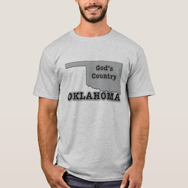 Oklahoma är GUD LAND T Shirt (Framsida)