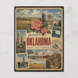 Oklahoma Autentisk Vintagestil Vykort