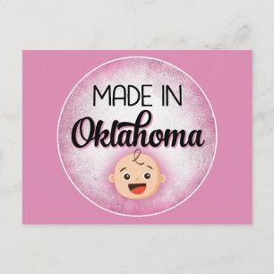 Oklahoma Baby Funny Rosa New Girl Postcard Vykort