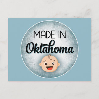 Oklahoma Baby Rolig Blå Ny Pojk Postkort Vykort