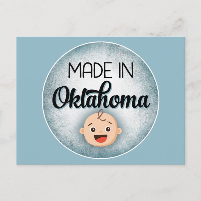 Oklahoma Baby Rolig Blå Ny Pojk Postkort Vykort (Framsida)