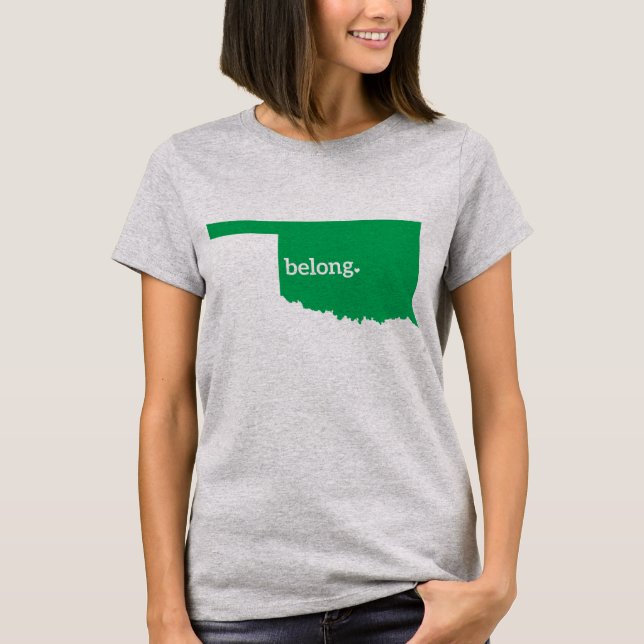 Oklahoma Belong State Karta T Shirt (Framsida)