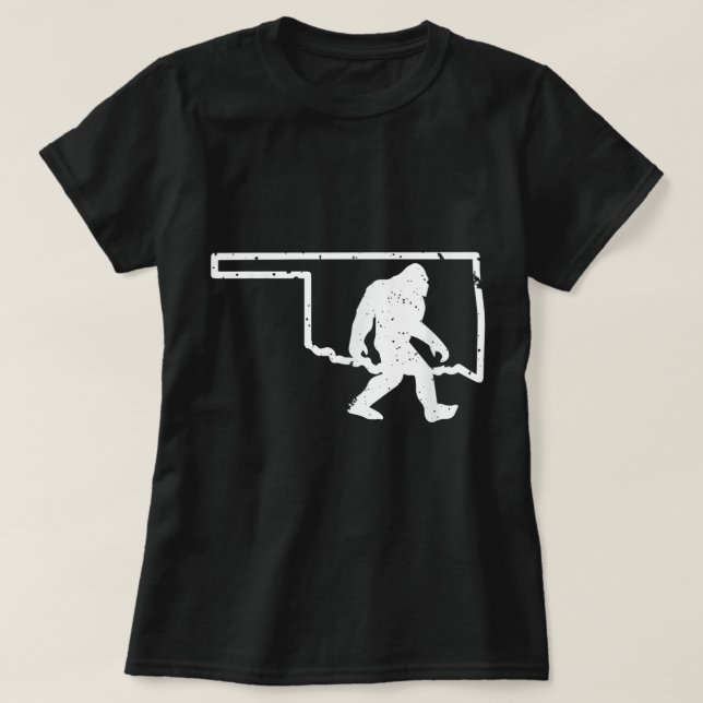 Oklahoma Bigfoot Hunter Sasquatch Yeti State Pride T Shirt (Design framsida)