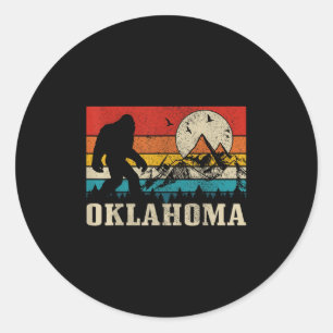 Oklahoma Bigfoot Vintage Berg Vandring Camping Runt Klistermärke
