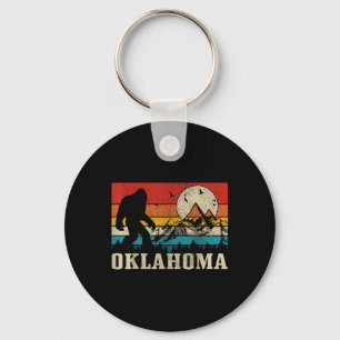 Oklahoma Bigfoot Vintage Berg Vandrings Camping Nyckelring