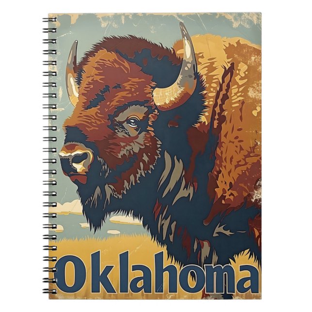 Oklahoma Bison Vintage Anteckningsbok (Framsidan)