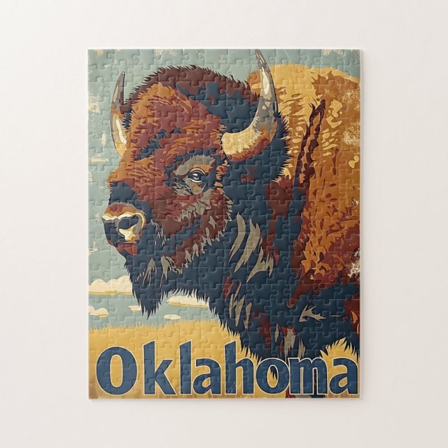 Oklahoma Bison Vintage Pussel (Vertikal)