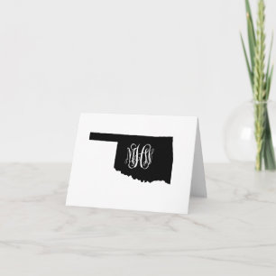 Oklahoma Black White Vine Monogram DIY BG Tack Kort